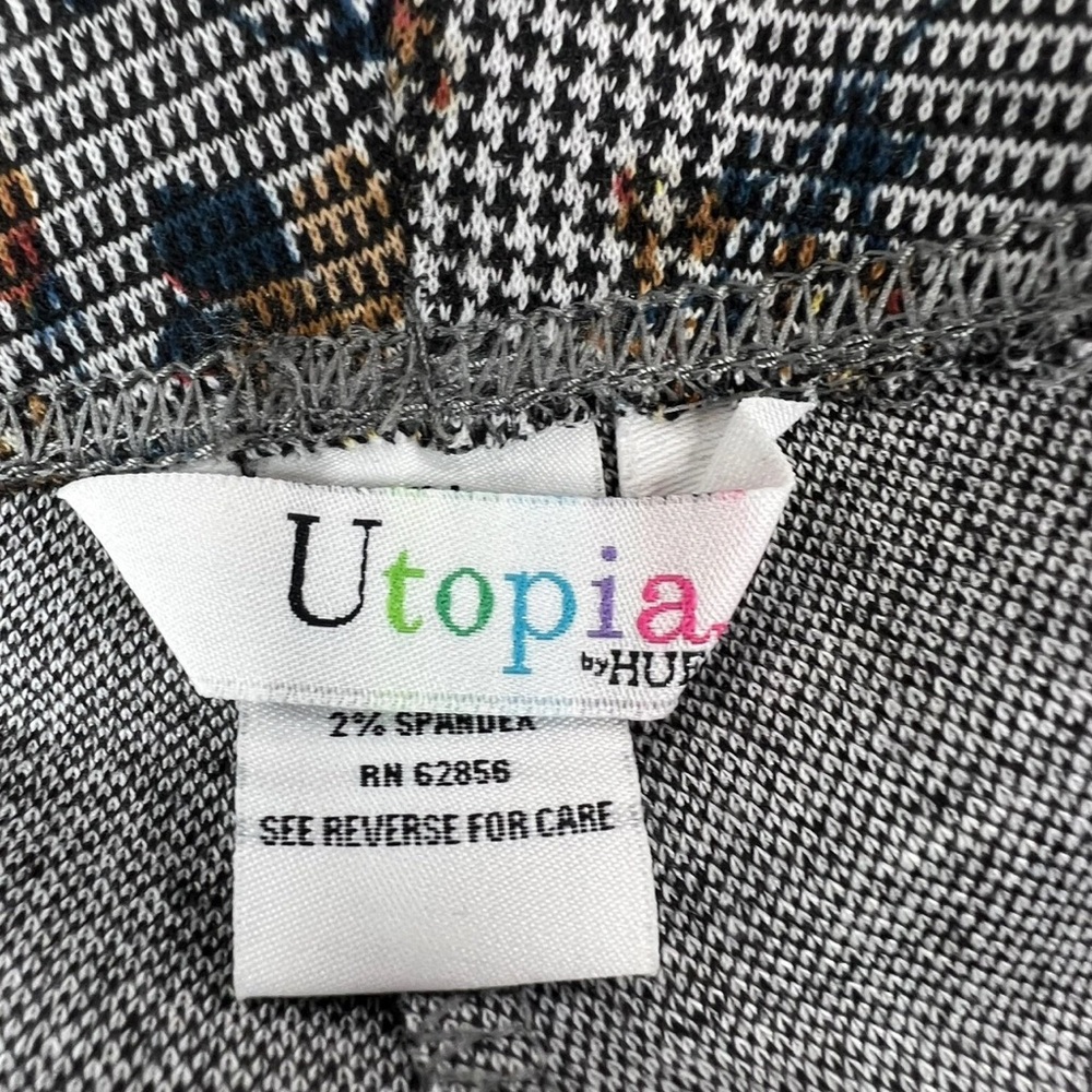 Utopia by HUE Floral Plaid‎ Ponte Loafer Leggings Womens Plus Size 1X NWT - Picture 5 of 7